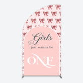 Lofaris Repeated Bow Girls Just Wanna Be One Half Moon Arch Backdrop